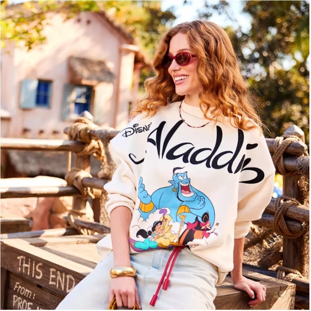 Disney Aladdin Pullover Sweatshirt for Adults Size Large Embroidered NWT - Picture 5 of 6
